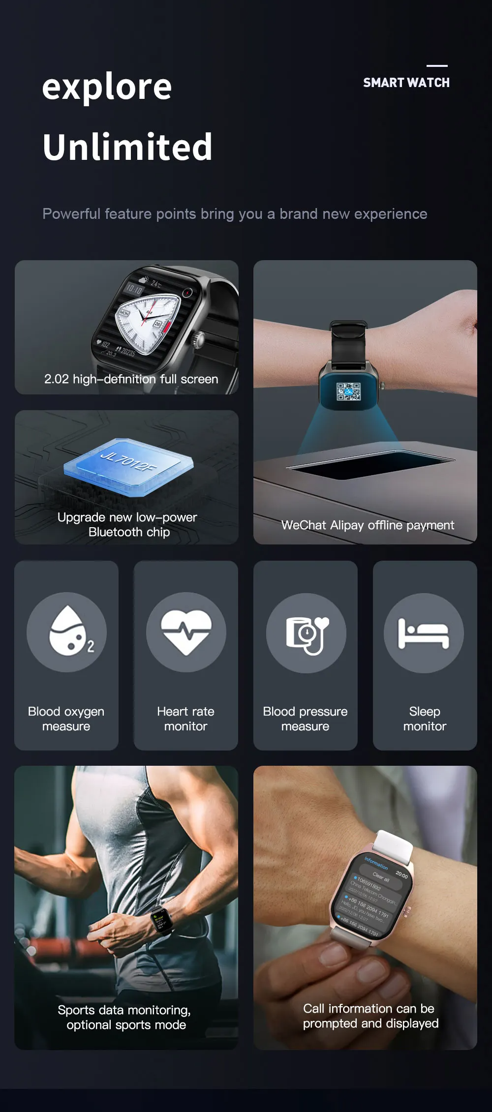 VALDUS Smart hodinky NFC - LX306